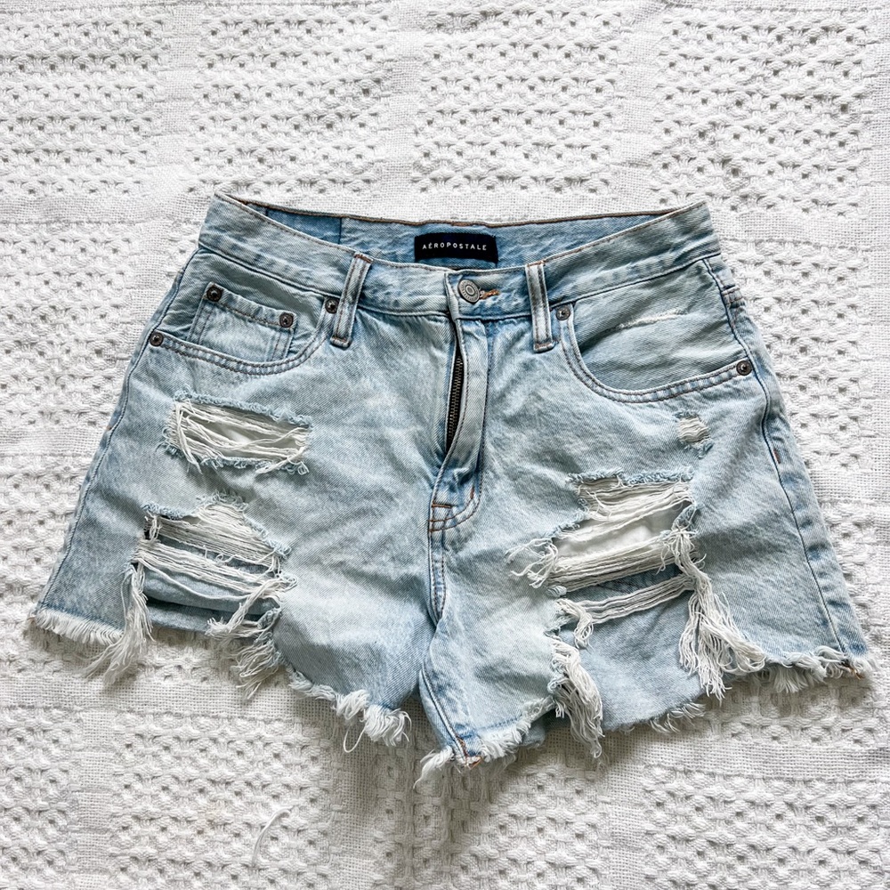 Distressed Denim Shorts